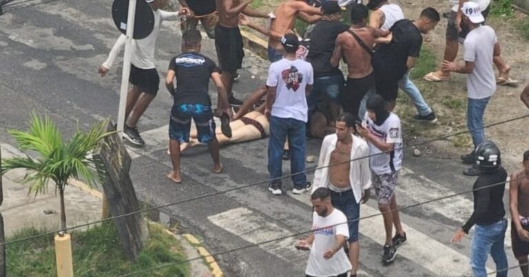 Imágenes sensibles: batalla campal entre barras en la previa del clásico de Pernambuco