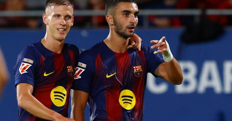 Video: el brillante taco de asistencia de Dani Olmo a Ferrán en la goleada del Barcelona