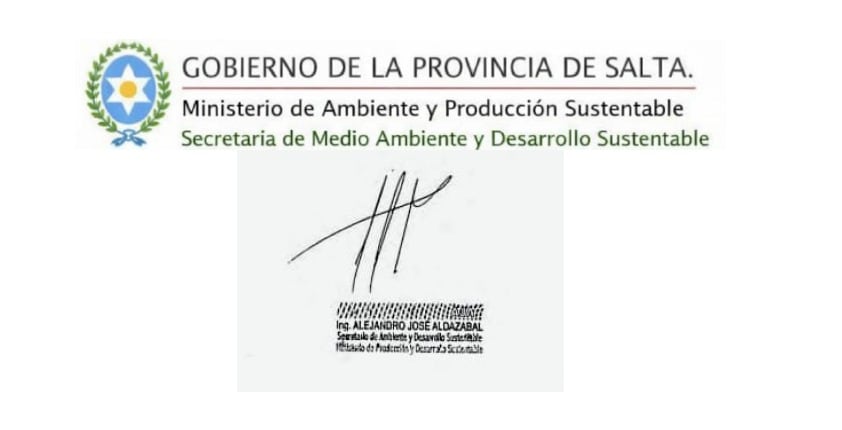 Documento del permiso para la boda en la Quebrada de las Conchas, Salta.