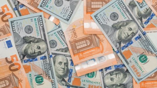 Gráfico de cotización del euro blue y oficial en Argentina