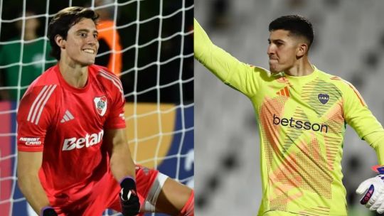 Arqueros Santiago Beltrán de River y Leandro Brey de Boca previo al Superclásico 2026
