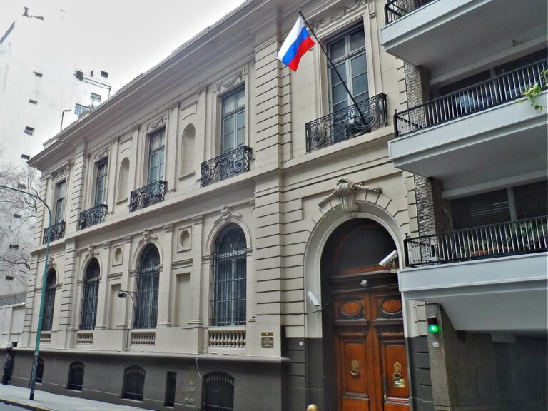 Fachada de la Embajada de Rusia en Buenos Aires, Argentina