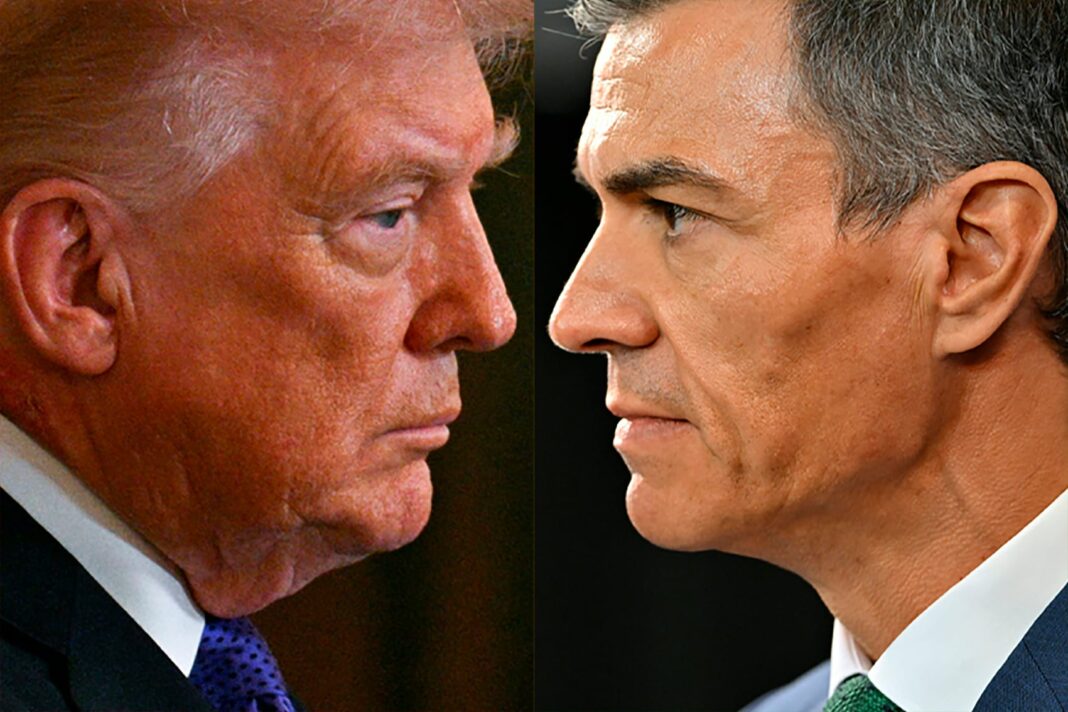 Mapa de rutas aéreas sobre España con un avión militar en la distancia, ilustrando la restricción.