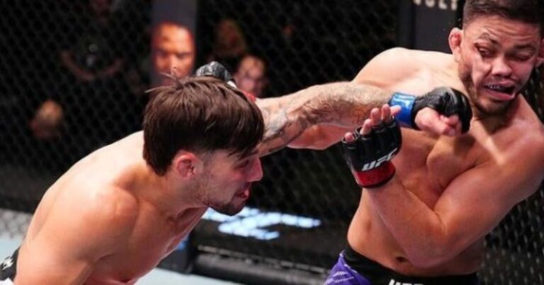 Esteban 'El Gringo' Ribovics, peleador argentino de la UFC, en entrenamiento o previo a un combate.