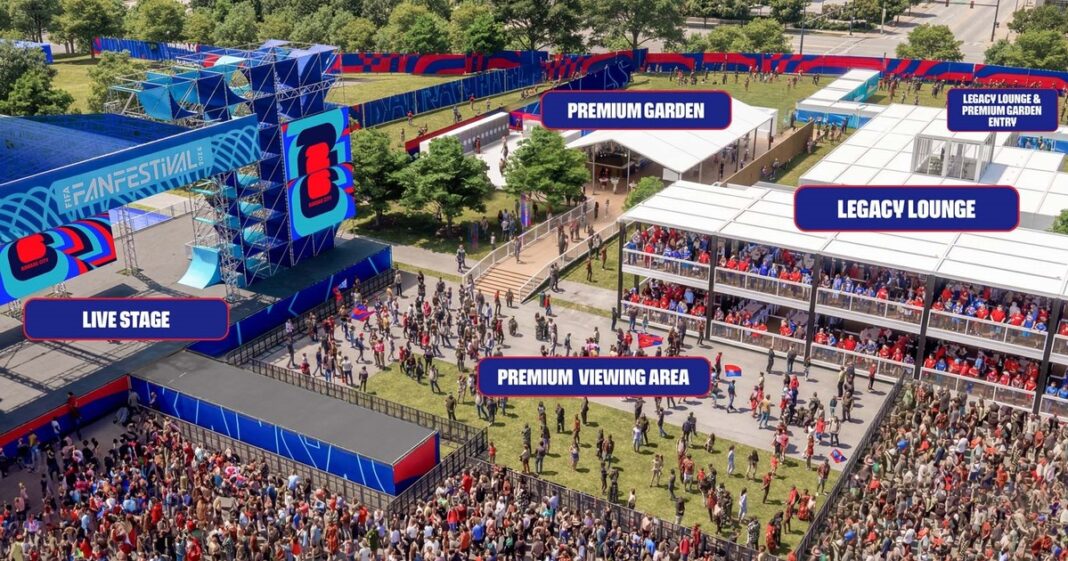 Vista aérea del Museo y Monumento Nacional de la Primera Guerra Mundial en Kansas City, sede del Fan Fest del Mundial 2026.