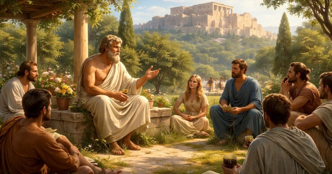 Busto de Epicuro en primer plano