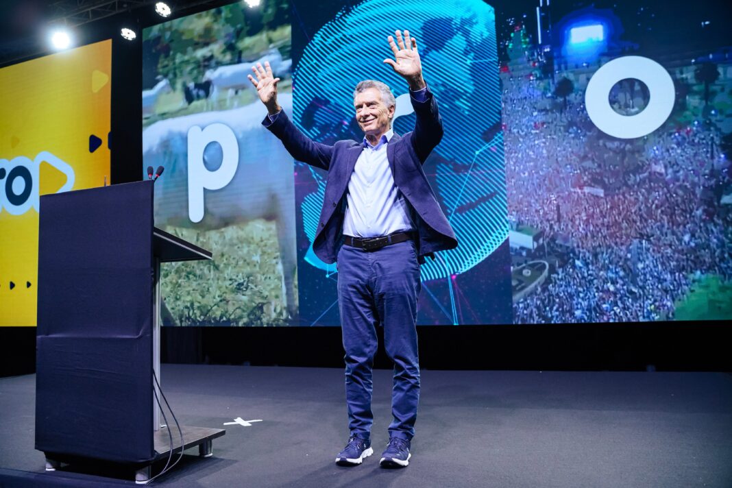 Mauricio Macri durante un discurso en el inicio de su gira federal por el NEA.