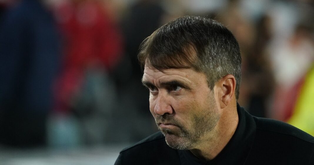 Estadio Mâs Monumental de River Plate durante un partido de fútbol