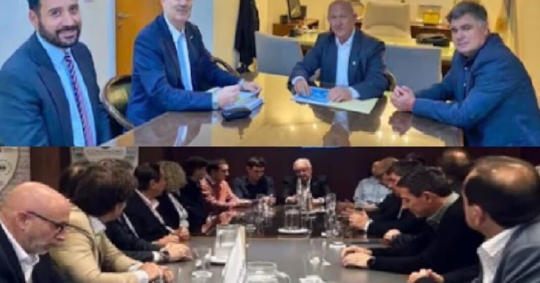Representantes del sector agropecuario en reunión de trabajo con autoridades políticas.