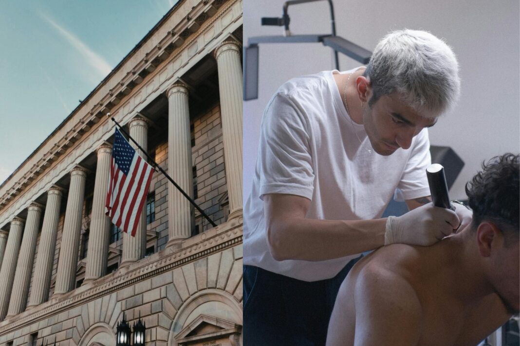 Persona en consulta médica para eliminación de tatuajes con láser