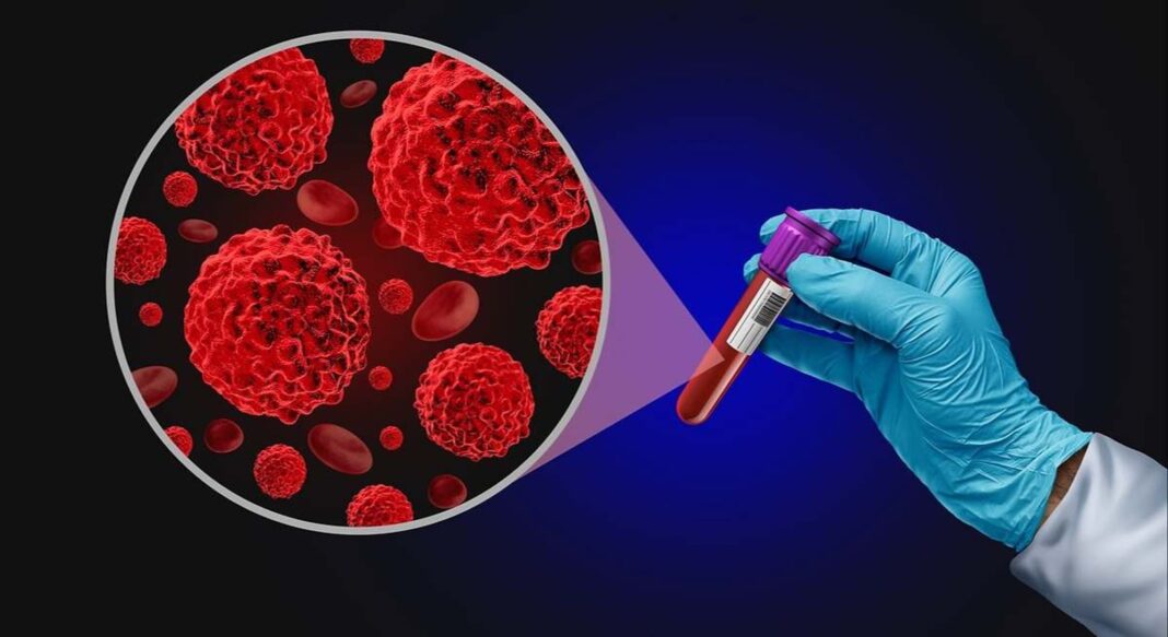Ilustración conceptual de una célula del sistema inmunológico siendo modificada en un entorno de laboratorio.
