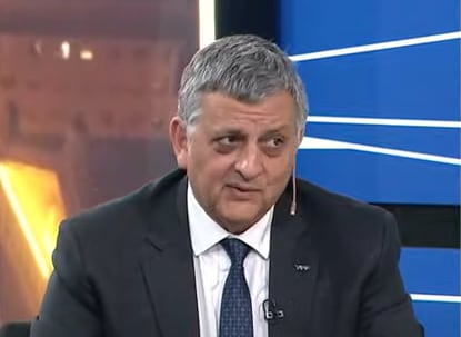 Horacio Marín, presidente de YPF, durante un anuncio sobre precios de combustibles.