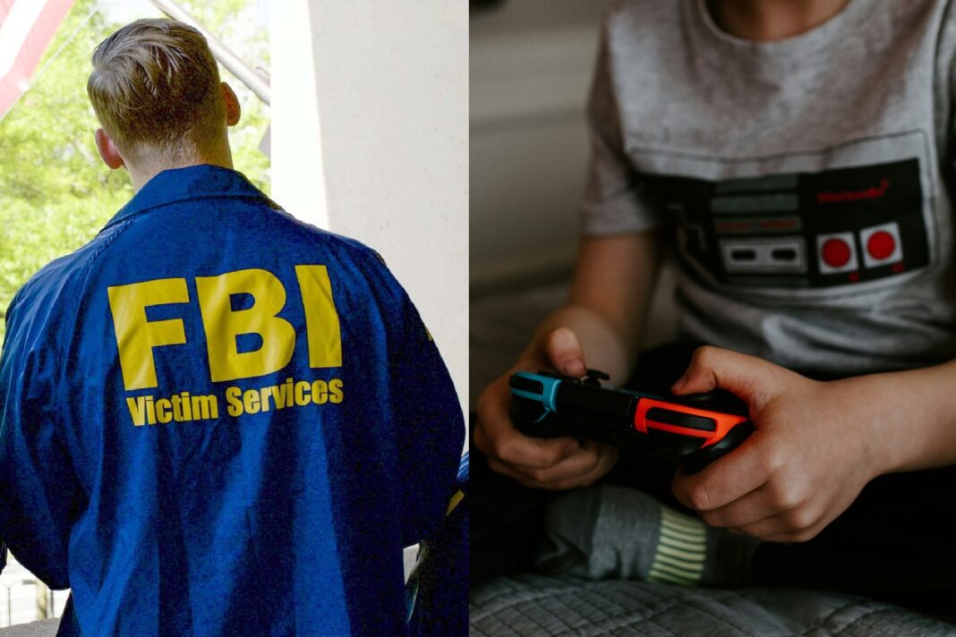 Ilustración de un menor usando una computadora con íconos de redes sociales y videojuegos, en alusión a la alerta del FBI sobre seguridad infantil online