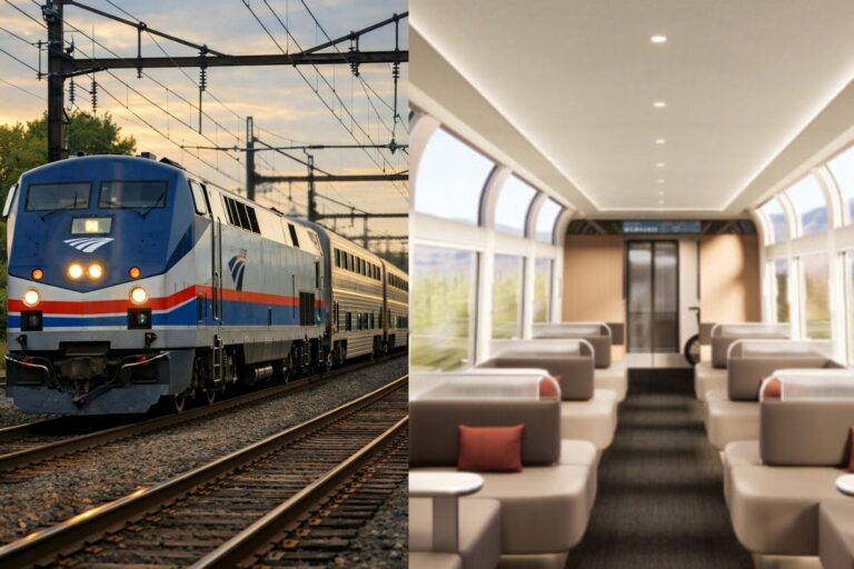 Vagón moderno de Amtrak para servicios de larga distancia