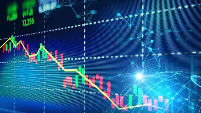 Gráfico del índice S&P 500 y logotipo de BYMA