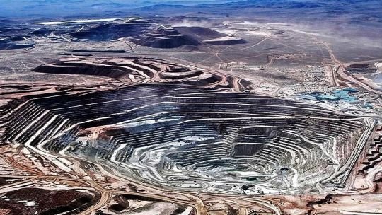 Gráfico de producción de cobre en Chile