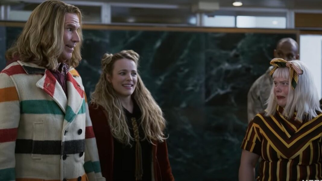 Escena de la película Eurovisión: La historia de Fire Saga con Will Ferrell y Rachel McAdams