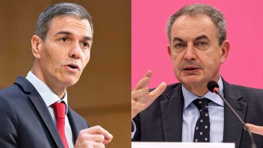 José Luis Rodríguez Zapatero y Pedro Sánchez en un acto político