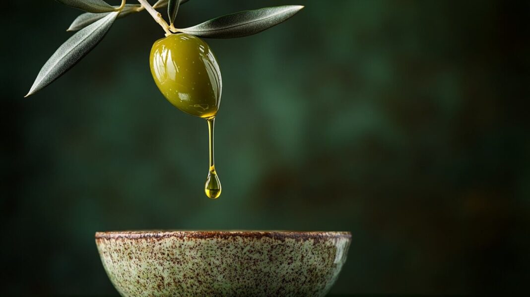 Botellas de aceite de oliva en una mesa