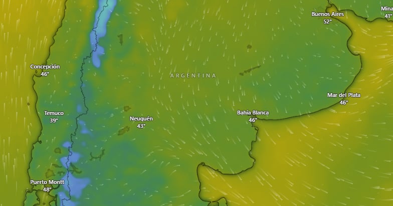 Mapa del pronóstico del tiempo para el 15 de mayo en Argentina