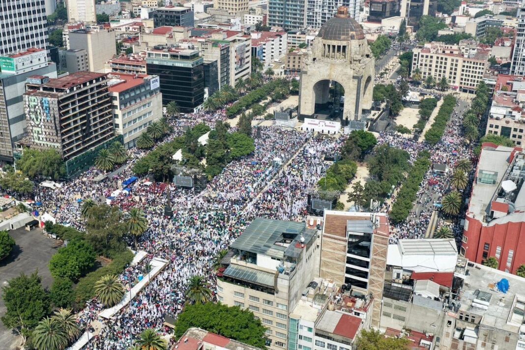 Claudia Sheinbaum en el Monumento a la Revolución durante su discurso el 31 de mayo