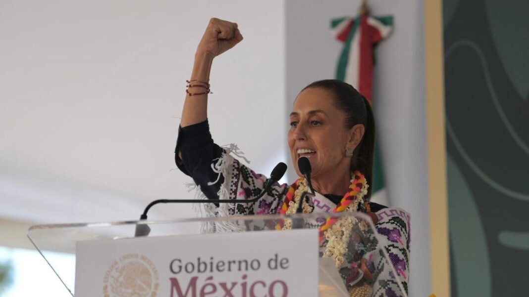 Claudia Sheinbaum en asamblea comunitaria en Almoloya, Estado de México