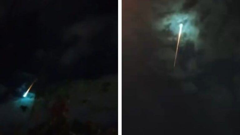Bólido iluminando el cielo nocturno sobre el AMBA
