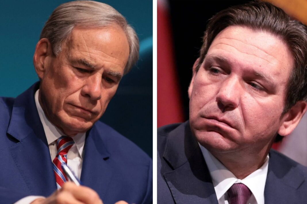 Greg Abbott, gobernador de Texas, en una conferencia de prensa