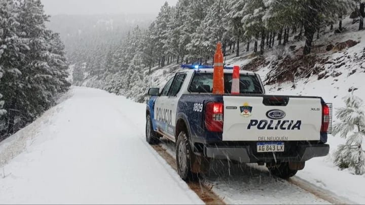 Mapa de alerta naranja por nieve en la Patagonia