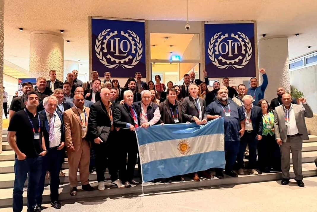 Delegados argentinos en la Conferencia Internacional del Trabajo de la OIT en Ginebra