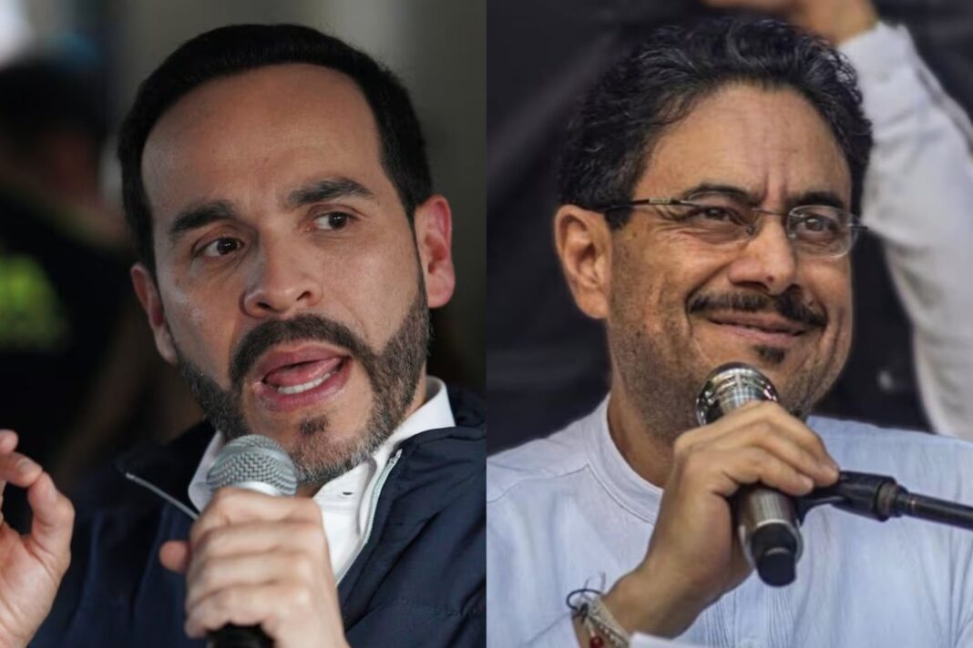 Gráfico con resultados de encuestas presidenciales en Colombia