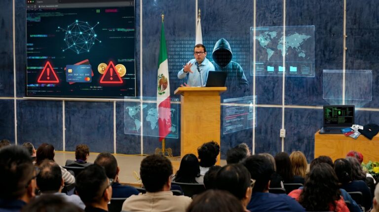 Conferencia sobre tendencias del crimen organizado mediante inteligencia artificial en la UAEH
