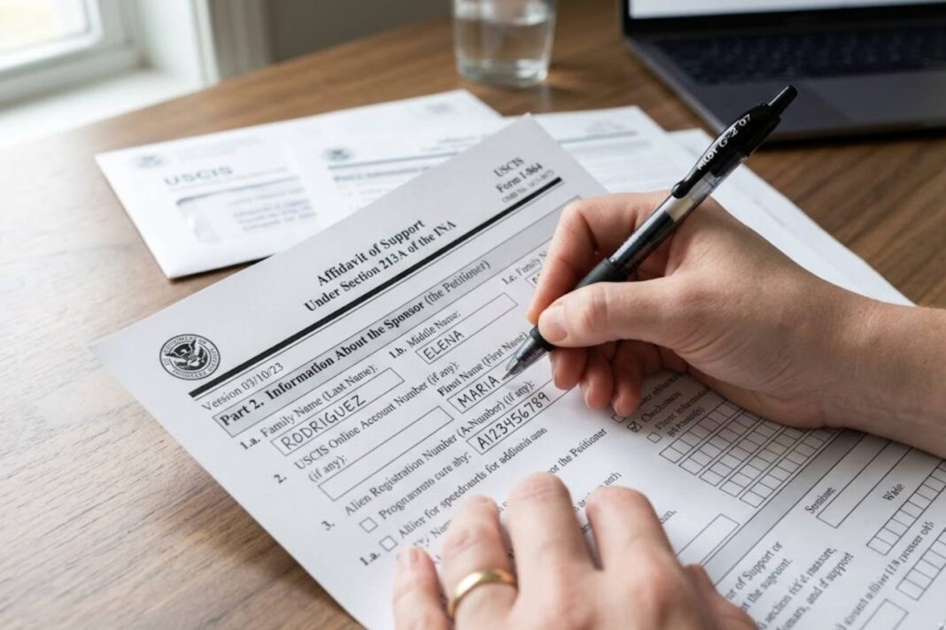 Formulario I-864 del USCIS para green card