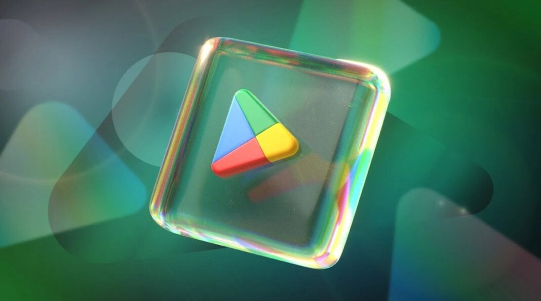 Logo de Google Play en un teléfono inteligente
