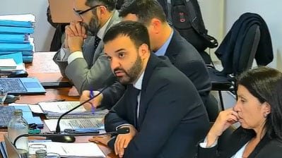 Fiscales durante el juicio por el hundimiento del ARA San Juan en los tribunales de Río Gallegos