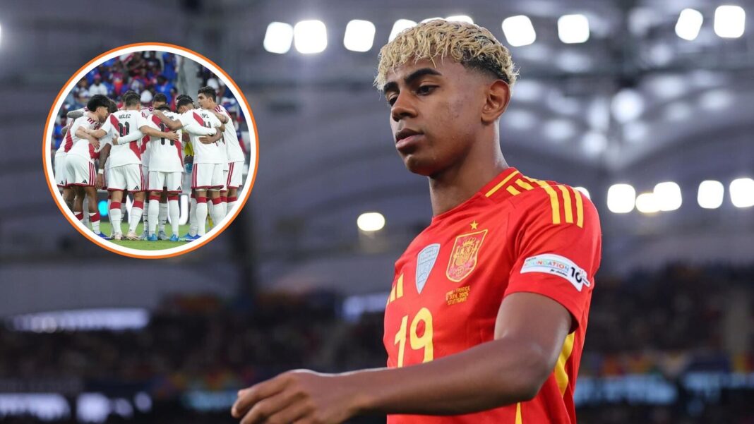 Lamine Yamal con la camiseta de la selección española