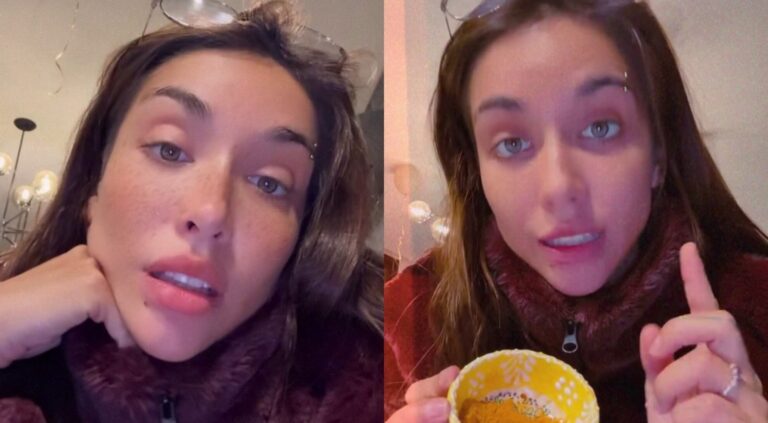 María Becerra mostrando su kit de cuidados para recuperarse de un virus en Instagram