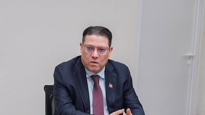Presidente de Israel Isaac Herzog en ceremonia en Iasi