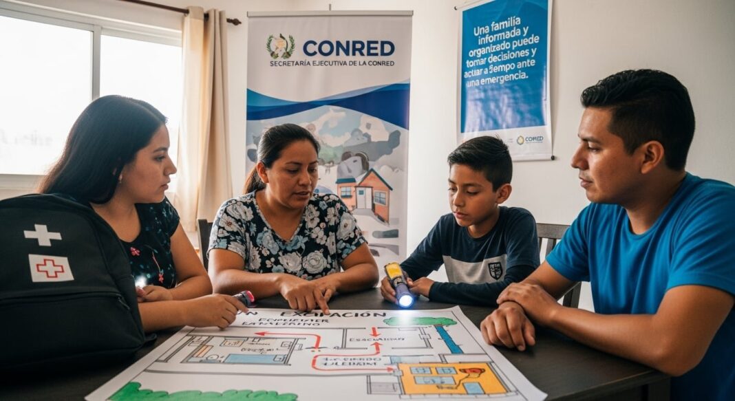 Familias guatemaltecas participan en simulacro de evacuación con mochilas de emergencia