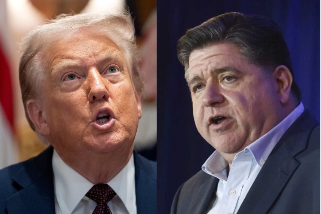 Donald Trump y JB Pritzker en relación con la seguridad en Chicago