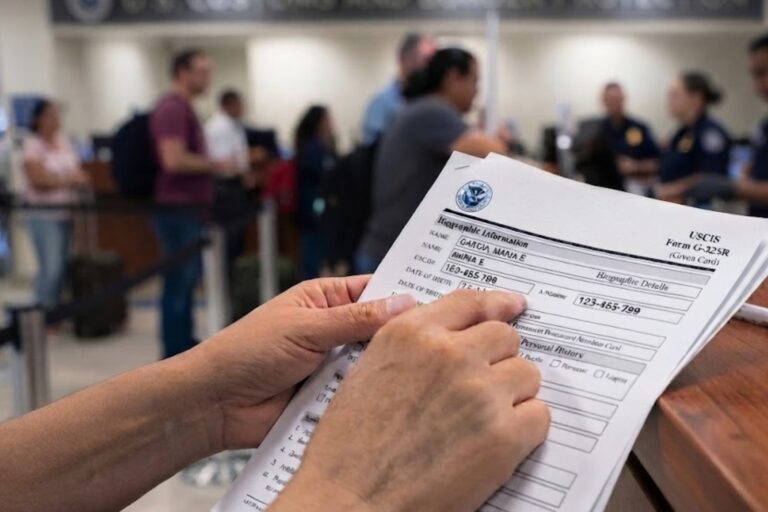Formulario G-325R del Uscis para registro migratorio