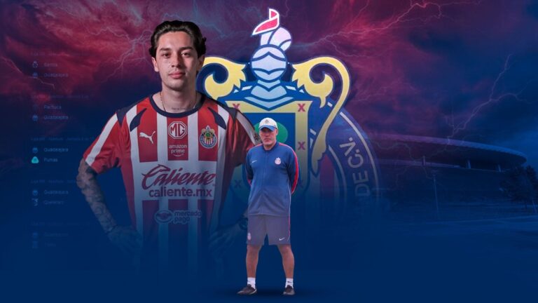 Jugadores de Chivas en el Estadio Akron durante un partido de la Liga MX