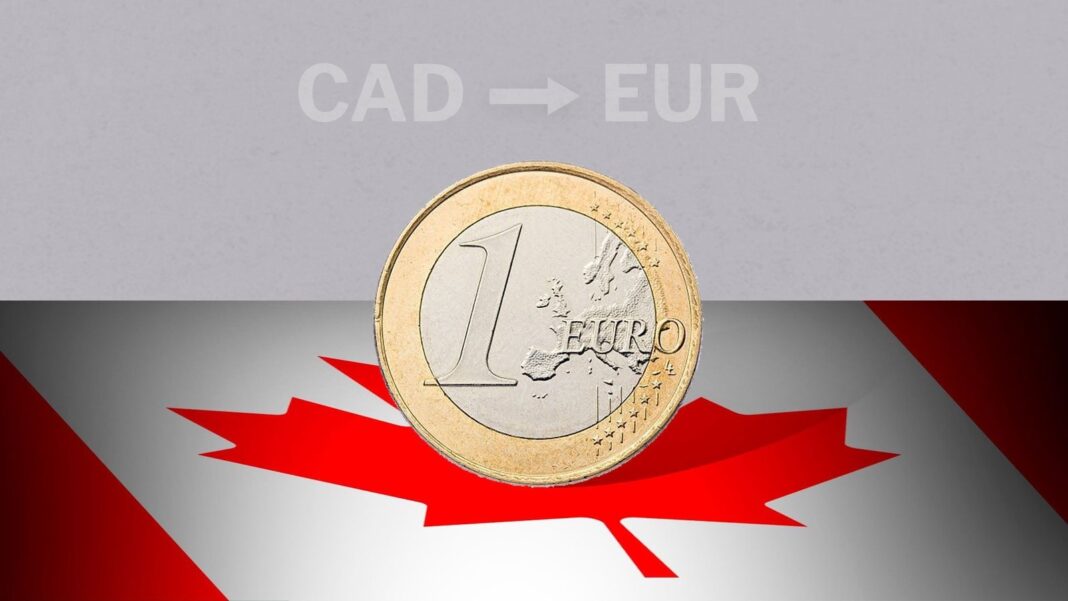 Gráfico de cotización del euro frente al dólar canadiense