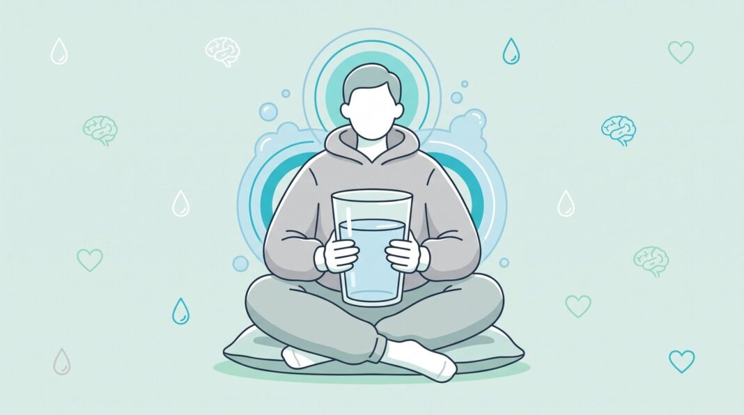 Persona bebiendo un vaso de agua