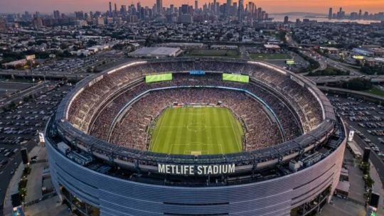 Escenario del show de medio tiempo en el MetLife Stadium durante la final del Mundial 2026