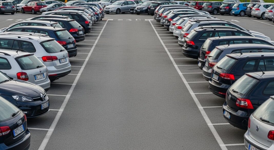 Vehículos oficiales estacionados frente a un edificio gubernamental