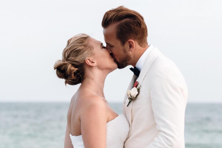 Harry Kane y Katie Goodland en un evento deportivo