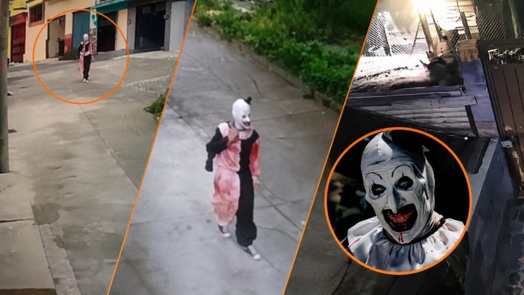 Persona disfrazada de payaso Terrifier en Morelia
