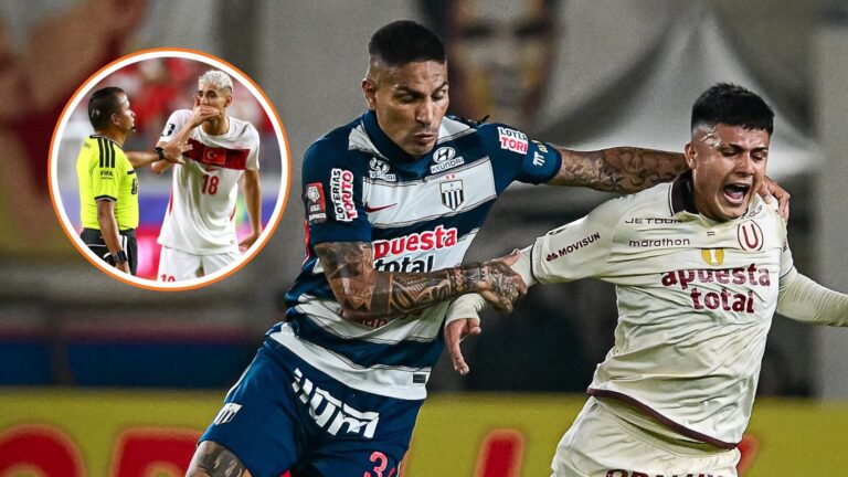 Árbitro mostrando tarjeta amarilla en partido de Liga 1