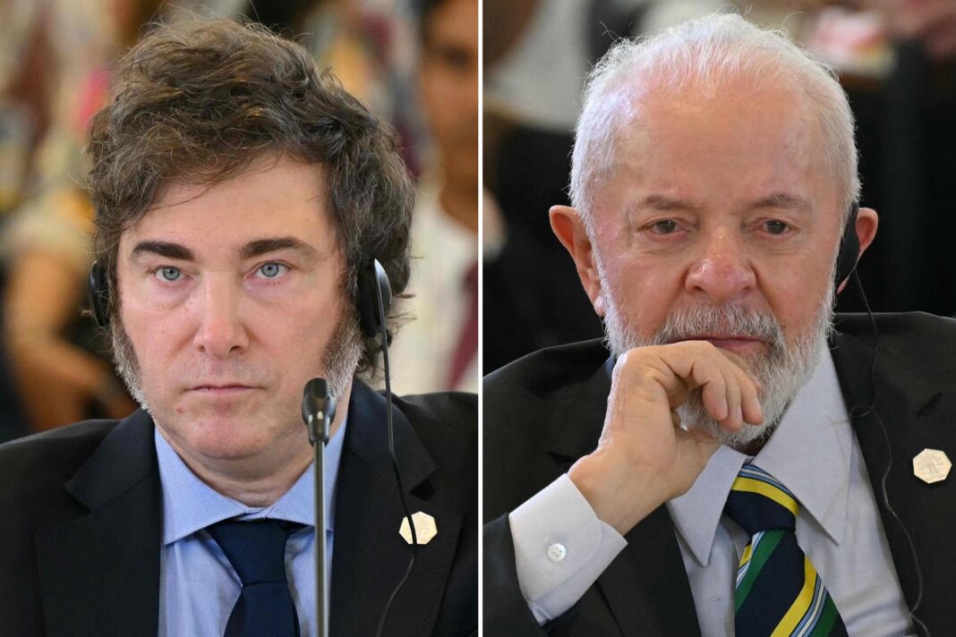 Lula da Silva y Javier Milei en actos separados